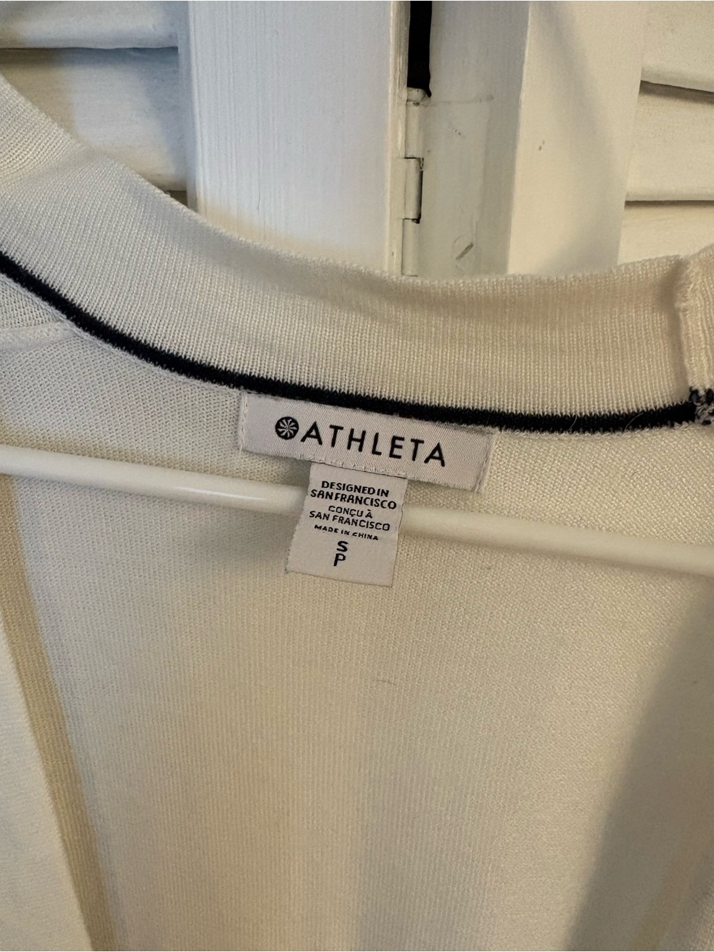 Athleta Lightweight Cardigan White & Black Size Small - Picture 6 of 6